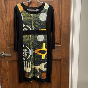 Abstract Print Long Sleeve Dress NWT